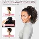 12 Inch Clip in Ponytail, Claw Clip Ponytail Extension, Curly Pony Tails Hair Extensions, Natural Synthetic Hair Extensions Ponytail, Clip On Ponytails for Women (Color: Brown Mix Orange Brown)