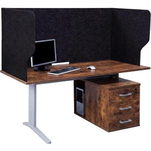 Dunzoom Large Desk Divider Foldable U Privacy Partition 48"L x 20"H, Black