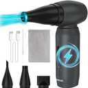 FIHECAL Handheld Turbo Fan, 80000RPM Stepless Speed Electric Jet Blower with 4500mAh Rechargeable Battery, Mini Blower for Air Duster, Outdoor Inflation, Fire Bellow and Quick Cooling Down-Grey