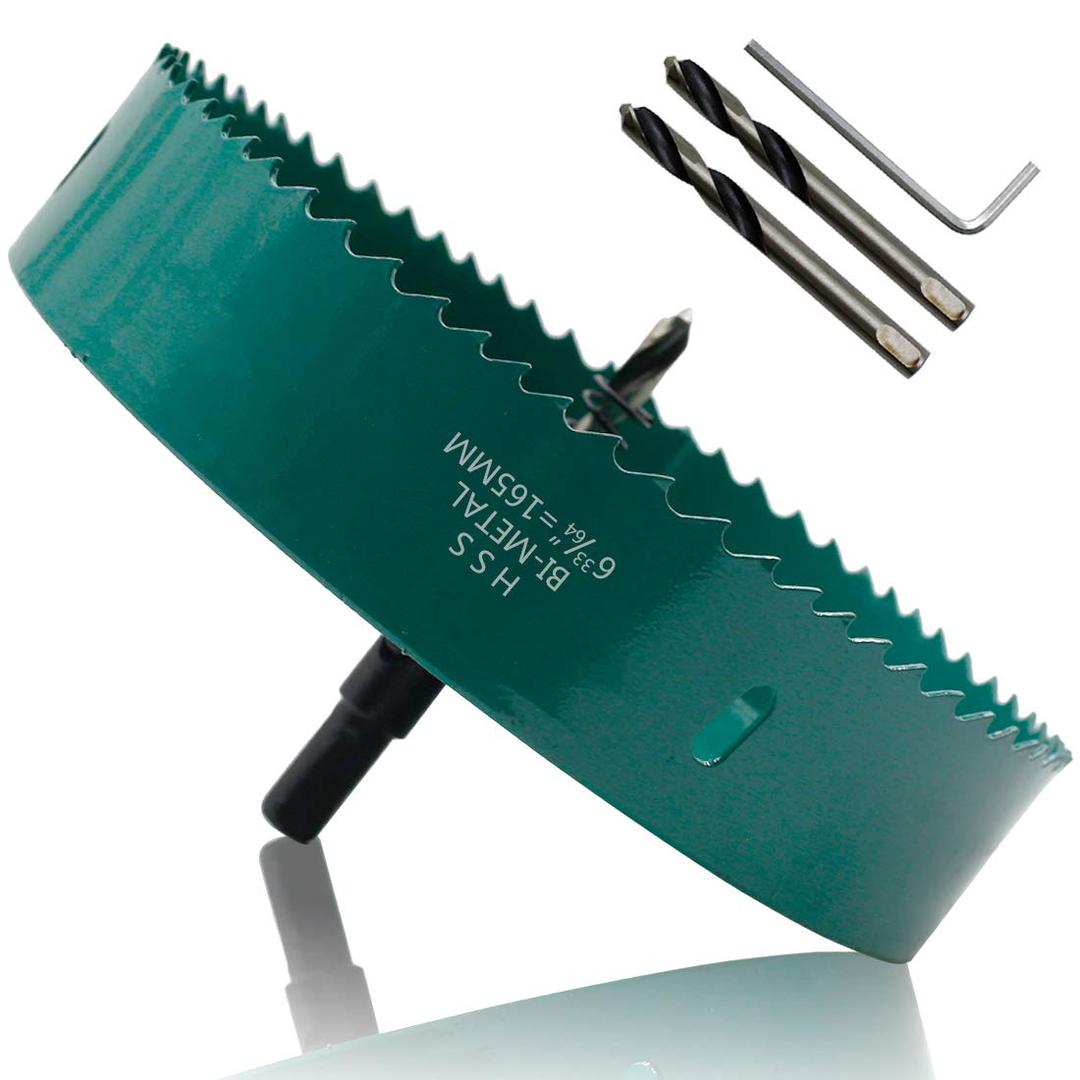 165mm/6.5" Hole Saw BI-Metal Heavy Duty Hole Cutter for Wood Cornhole Boards Plastic Drywall Fiberboard