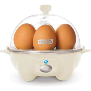 DASH Rapid Egg Cooker: 7 Egg Capacity Electric Egg Cooker for Hard Boiled Eggs, Poached Eggs, Scrambled Eggs, or Omelets with Auto Shut Off Feature - Cream