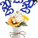 2 x Class of 2025 Graduation Decoration Centerpieces for Table, 2025 Party Centerpieces Grad Cap Sticks Party Supplies, Graduation Party Decoration Toppeers (10 PCS, Blue & Black)