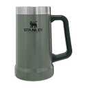 STANLEY Stay-Chill Beer Stein 24 oz | Heavy Duty Big Grip Handle | Beer Tumbler Drink Cup, Holds 2 Cans | Insulated Stainless Steel Party Mug | BPA-Free | Hammertone Green