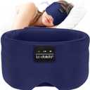 LC-dolida Sleep Mask with Bluetooth Headphones, Ice Silk Sleep Headphones with Bluetooth 5.4, Total Blackout Eye Mask for Sleeping, Sleep Soft Mask for Women Men, All Night Sleep, Travel (Navy)
