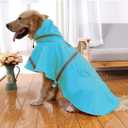 NACOCO Large Dog Raincoat Adjustable Pet Water Proof Clothes Lightweight Rain Jacket Poncho Hoodies with Strip Reflective (XXXL, Lake Blue) (3X-Large (Pack of 1))
