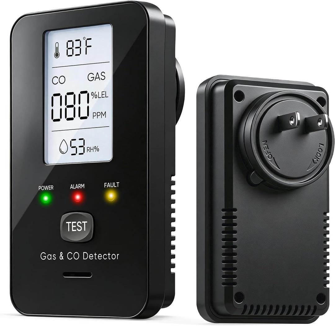 4-in-1 Detector with Dual Sensors Suitable for Homes, Kitchens, Hotels, and RVs (HD Screen) Black,1pc