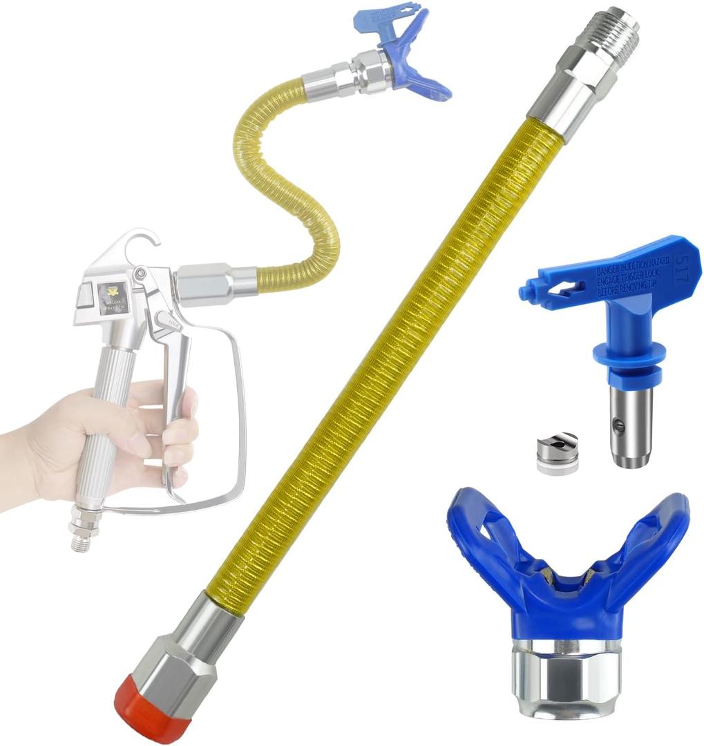 Airless Paint Sprayer Gun Tip Extension Poles Bendable and Adjustable Sprayer Extension Rod for Airless Spray Gun (13.5 inches)