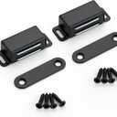 Ravinte 30 Pack Black Magnetic Door Catch, Matte Black Cabinet Magnets, Strong Magnetic Catch Latch for Kitchen Cabinets, Drawers & Cupboards, Stainless Steel Closures
