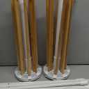 SONGMICS Clothes Drying Rack 2-Tier, with Bamboo Hanging Rods, Foldable Metal Laundry Rack, Space-Saving, Free-Standing Airer, Indoor Use, White and Natural ULLR517W01