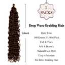 Brown Braiding Hair Pre stretched Curly Braiding Hair for Boho Braids Color 30 Knotless Hypoallergenic Ez Braids