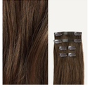 Luxy 100% Remy Human Hair Extensions for Thin Hair Thinning Hair Fill-Ins – 6 Seamless Wefts Multi-Dimensional Color Blend - Natural-Looking Volume & Coverage 50 grams 12" Neutral Brown Thinning