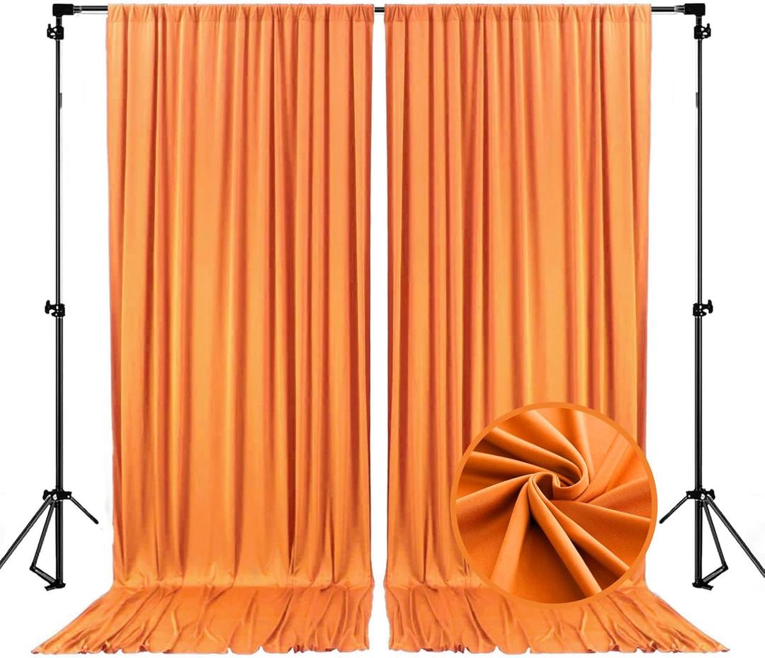 10 x 10 Feet Orange A Backdrop Curtain for Partie, Background Curtains for Photoshoot, Birthday, Wedding, Halloween, Thanksgiving, Christmas, New Year Party Decorations 5Ft x 10Ft, 2 Panels