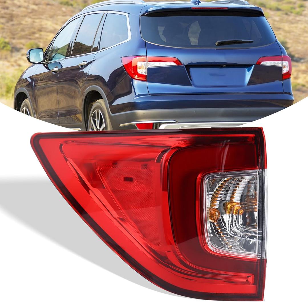 Left Outer Tail Light Assembly Compatible With 2019-2022 Honda Pilot Rear Light Brake Lamp Left Driver Side 33550TG7A11 HO2804120