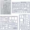 2 x Mr. Pen- House Plan, 3 pcs, Interior Design and Furniture Templates, Clear Flexible Plastic, Drafting Tools, Ruler Shapes for Architecture, 1/4 Inch Scale, Kitchen, Bath, Bedroom, Office, Living Room