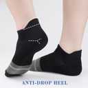 Gonii Women's Ultra-Thin Lightweight No-Show Ankle Socks - Seamless Toe Design, Non-Slip Arch Band (6 Pairs) for Running (Black, L)