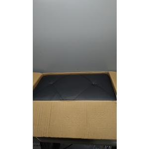 Storage Ottoman Foot Rest Stool, Small Leather Storage Ottomans Bench, Folding Footstool with Side Pockets, Foot Rest Under Desk for Living Room Bedroom, 15x15x15 in, Black