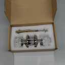 Cielsa Dawn Glass Door Knobs Interior with Lock, Satin Nickel Door Handles, Crystal Door Knobs with Lock(Satin Nickel, Privacy) (1 Pack)