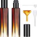 Segbeauty Empty Atomizer, 2pcs 10ML Travel Size Refill Bottle with Funnel and Dropper, Portable Glass Spray Bottle Cologne Dispenser Toiletries Sample Bottles Perfume Making Kit Amber