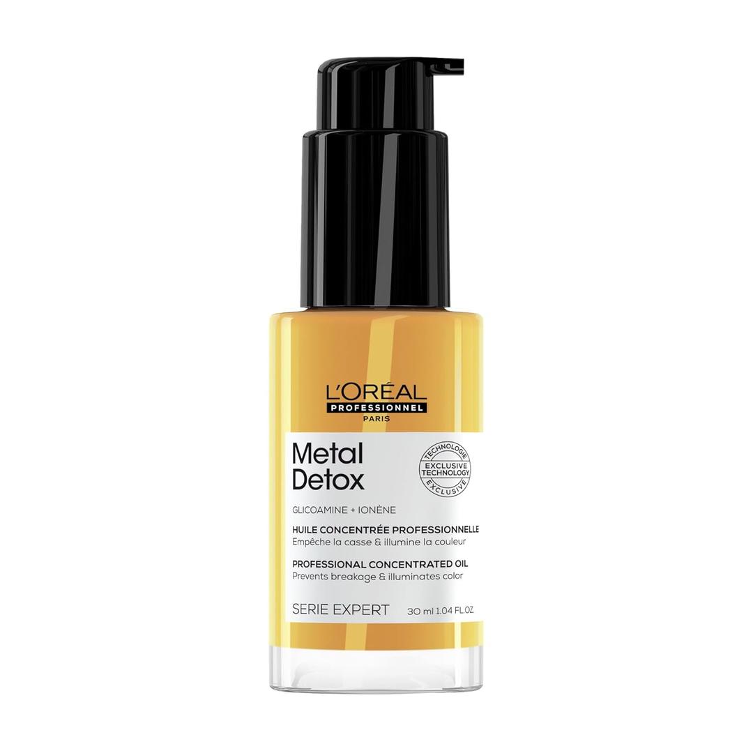 L'Oreal Professionnel Metal Detox Leave-In Oil - Detoxifies, Prevents Damage and Prolongs Hair Color With Shine (1.04 Fl Oz (Pack of 1))