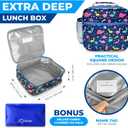Lunch Box for Kids with Ice Pack, Boys Lunch-Box Insulated Bag for Toddlers Kids Baby Boy Daycare Pre-School Kindergarten, Large Snack Container Boxes for Kid Lunches, Bento Bag, Blue Space Dinosaur