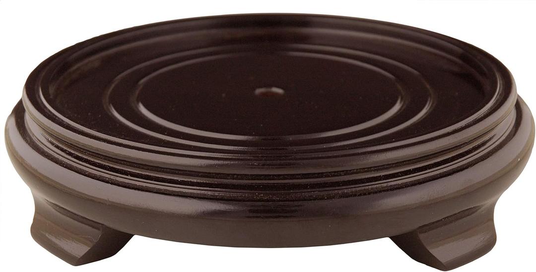 Red Lantern Rosewood Pedestal Stand - (Size 8 in. Base Diameter) (Rounded)