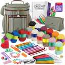 Crochet Kit for Beginners Adults and Kids - Beginner Crochet Kit for Adults with Step-by-Step Video Tutorials, Amigurumi and Crocheting Kit, Crochet Starter Kit with Soft Crochet Yarn and Crochet Bag (Sage Green)