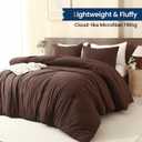 Paxrac Earthy Brown Comforter Full Size, Neutral 3 Pieces Comforter Set, Lightweight Solid Bedding Set, All Seasons Soft Fluffy Full Comforter Set (80x90In Comforter & 2 Pillowcases)