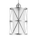 Modern Brushed Nickel Pendant Light with Frosted Glass, Transitional Metal Pendant Lighting Fixture for Kitchen Island Sink Dining Room Bar, Led Bulb Included