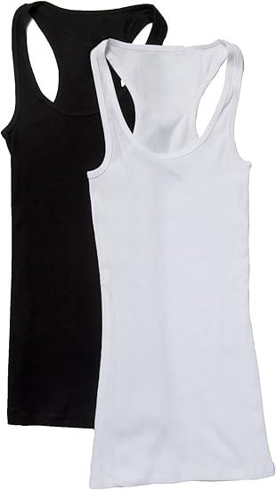 4 Pack Zenana Women's Ribbed Racerback Tank Tops, S