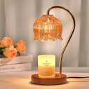 Dimmable Flower Candle Warmer Lamp with Timer, Candle Lamp Warmer, Unique Gifts for Women Mom, Anniversary Birthday Gifts for Her House Warming, Lotus Candle Warmer Light for Jar Candles, Home Decor