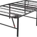 Amazon Basics Foldable Metal Platform Bed Frame, Noise-Free Mattress Foundation with Tool-Free Assembly, 18 Inches High, Sturdy Steel Frame, No Box Spring Needed, Twin Size, Black