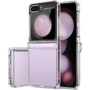 Vihibii for Samsung Galaxy Z Flip 5 Case with Hinge Protection & Screen Protector, Military Grade Drop Protection Durable Sturdy Slim Ultra Thin Protective Phone Case for Z Flip 5 5G 2023, Clear