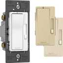 Legrand radiant RH453PTCCCV6 450W Preset Decorator Rocker Dimmer Light Switch with Locator Light for Dimmable LED and CFL Bulbs, Single Pole/3-Way, White/Light Almond/Ivory (1 Count)