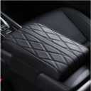 Car Armrest Cover, Auto Leather Waterproof Center Middle Console Cover Pad, Vehicle Memory Foam Armrest Seat Box Cushion Protector, Universal for SUV, Truck, RV and More (Black)