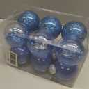 Briful 80mm/3.15" Shatterproof Clear Plastic Christmas Ball Ornaments Decorative Transparent Xmas Balls Baubles Set with Stuffed Delicate Decor Hanging Christmas Tree Ornaments(12 Counts, Blue)