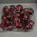 Soulchen 4 Size Burgundy Christmas Balls Ornaments Set 32 Pcs 1.57, 2.36, 3.15, 4 Shatterproof Hanging Xmas Balls Assorted Electroplate Christmas Decors for Xmas Holiday Party Wedding Home Decor
