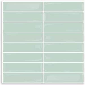10-Sheets Upgraded Peel and Stick Backsplash Tiles for Kitchen, Bathroom, Vanities, RV and Laundry Dcor, Self-Adhesive 3D Wall Stickers Stick on Tile in Size 12X12 inches, Dew Green