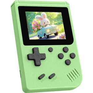 Retro Gaming Console, Built-in 400 Classic Retro Game Console, 3.0 Inch IPS Screen Retro Handheld Game Console, 1020mAh Rechargeable Battery, Portable Arcade Video Gaming Console (Green)