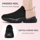 LDJ Womens Lightweight Slip on Walking Shoes Comfort Breathable Nurse Shoe Mesh Sock Casual Fashion Tennis Running Sneakers (8.5, Black)