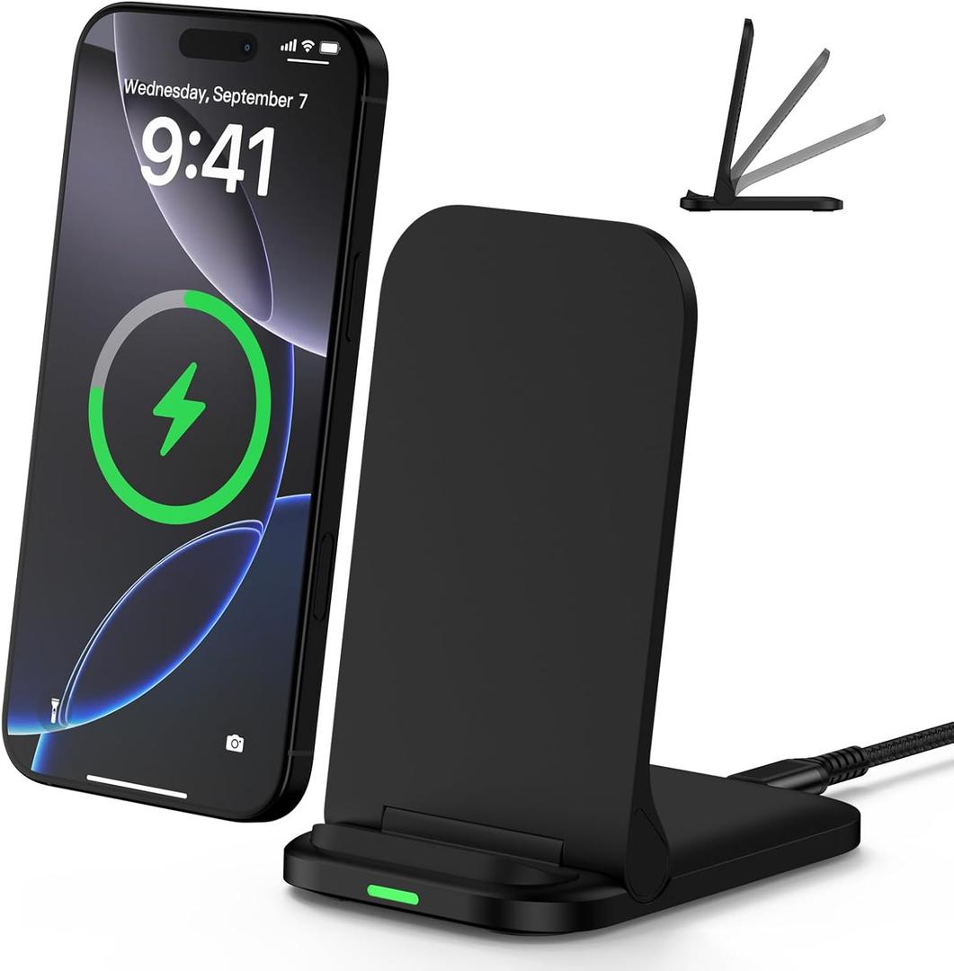 Wireless Fast Charger Stand Foldable Samsung Wireless Charger Fast Charging Station Android Phone Charger Stand for Samsung Galaxy S26 Ultra S25 Ultra S25 S24 S23 S22,iPhone 17 16e 16 Pro Max 15 14