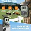 Assark Trail Camera 64MP 4K with Fixed Solar Panel, 6000mAh Game Camera with Night Vision Motion Activated Waterproof IP66 for Wildlife Deer Critter, Outdoor WiFi Trail Cam, 32GB SD Card Included