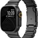 Titanium Band Compatible with Apple Watch Ultra 3/2/1 Band 49mm For iwatch Series 11 10 46mm 45mm 44mm 42mm SE 3/2/1 9 8 7 6 5 4 Men Women,Rubber Lining With Stainless Steel Buckle (Black)