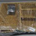 Marsui 9 Pcs Wicker Storage Baskets for Pantry Organization with Handle Labels Handwoven Multi-size Brown Small Organizer Baskets Storage Bins Container for Shelves Closet Toilet Christmas Holiday (Primary Colour)