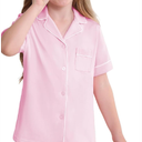 Veseacky Girls Pajamas Sets 100% Cotton PJ Button Down Long Sleeve 2 Piece Pajamas Set Boys Girls Pjs for Ages 5-14 (120-160)