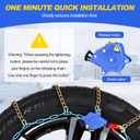 Auto Tightening Snow Chains for Cars, SUVs & Pickup Trucks 1-Min Quick-Fit Auto Installation, Reusable Universal Emergency Traction Tire Chains Set of 2ALN150