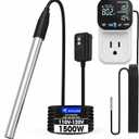 120V 1500W Immersion Electric Water Heater,Submersible Water Heater with Thermostat & GFCI . Suitable for Sinks, Bathtubs, Washbasins, Small Swimming Pools, Water Storage Tanks, Hot Tubs and Buckets