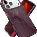 Speck CANDYSHELL Grip +MS Case for iPhone 17 Pro Max - Plumberry Glitter | Slim Protective Grip | Drop Protection | MagSafe Compatible