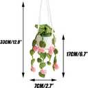 2 x Crochet Hanging Plant for Car, Cute Car Plant Accessories, Knitted Plant Car Mirror Hanger, Boho Car Plant Crochet Hanging Basket (C)