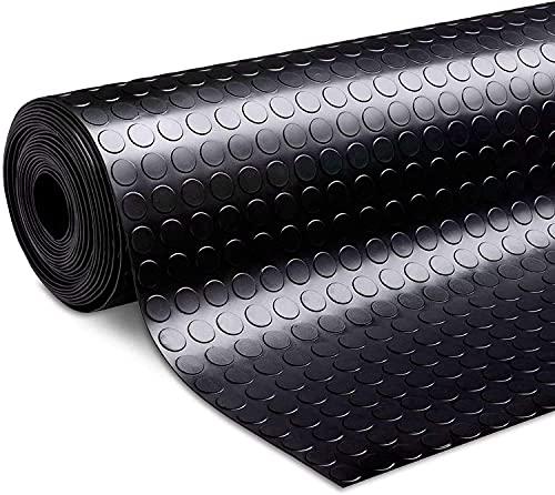 Nisorpa Rubber Flooring Roll 16.4 x 3.3 FT Garage Floor Mat Coin-Grip Garage Car Parking Mats Heavy Duty Non-Slip Rubber Waterproof Trailer Mat for Garage,Warehouse,Gyms,Industry Workshop
