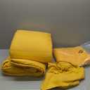 Monbix Queen Comforter Set - 7 Pieces Bright Yellow Bed in a Bag Queen Bedding Sets with Comforters, All Seasons Comforter Bed Set with Sheets,Pillowcases & Shams (Queen(90"X90"))